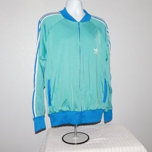 Mens XL Adidas  Aqua and Blue Zip Up